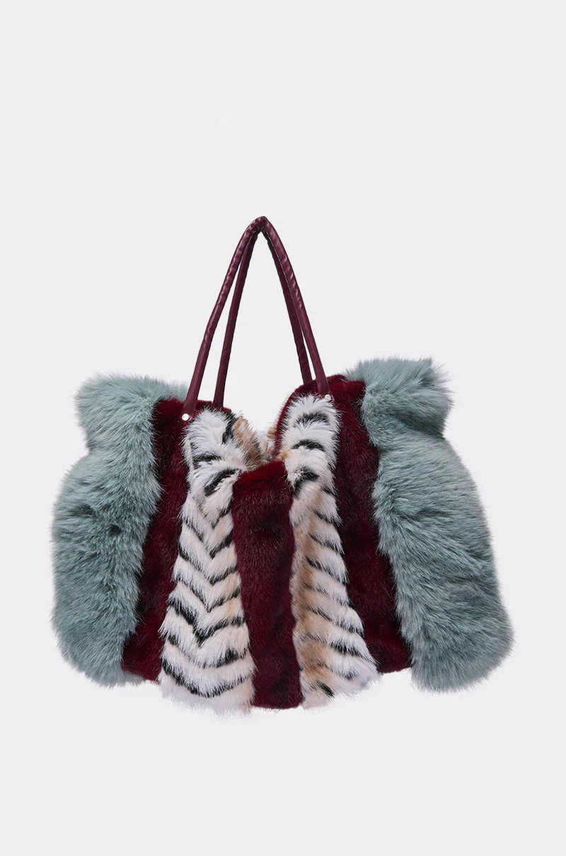 HAVE IT ALL FAUX FUR TOTE - Image 3