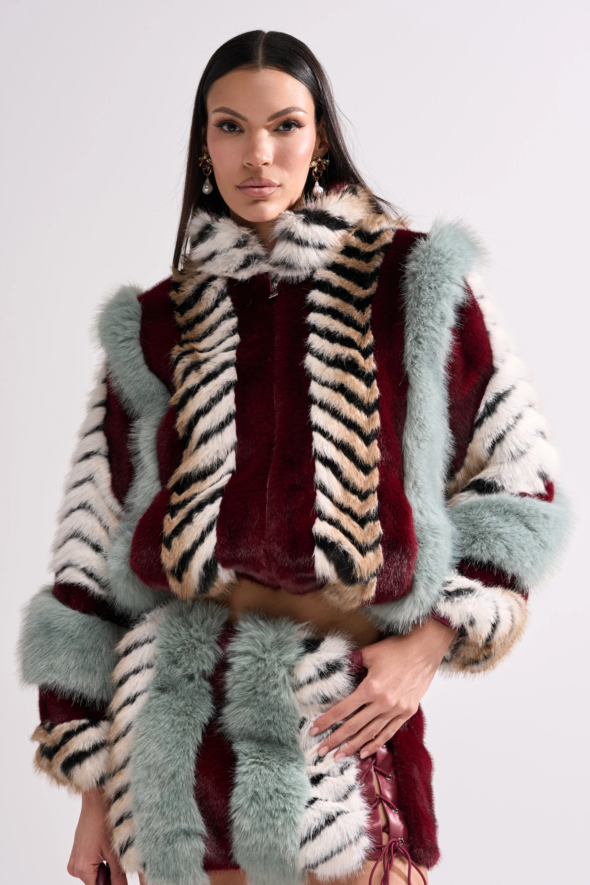 HAVE IT ALL PANELED FUR COAT - Image 2