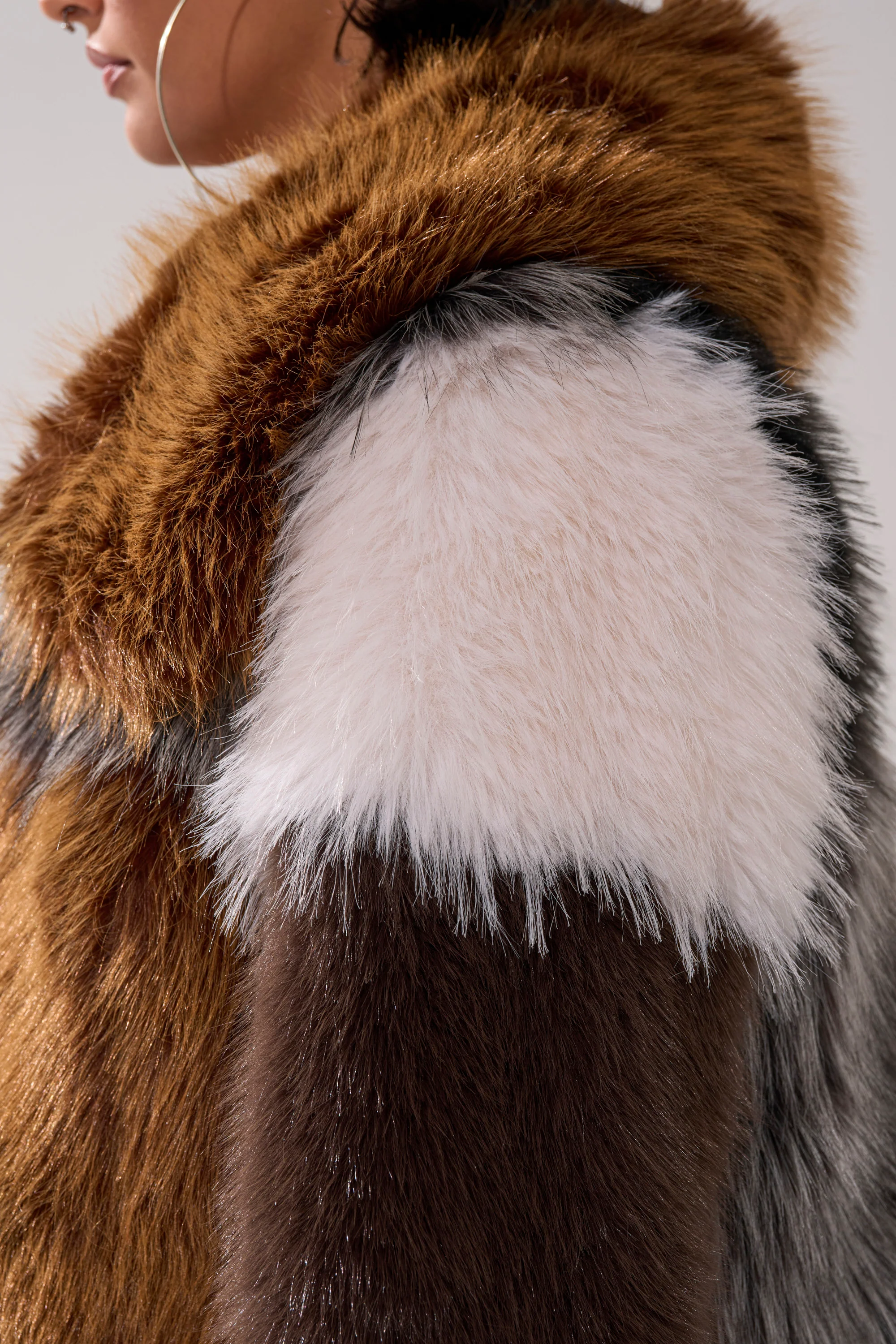 HAZEL PATCHWORK FAUX FUR COAT - Image 14
