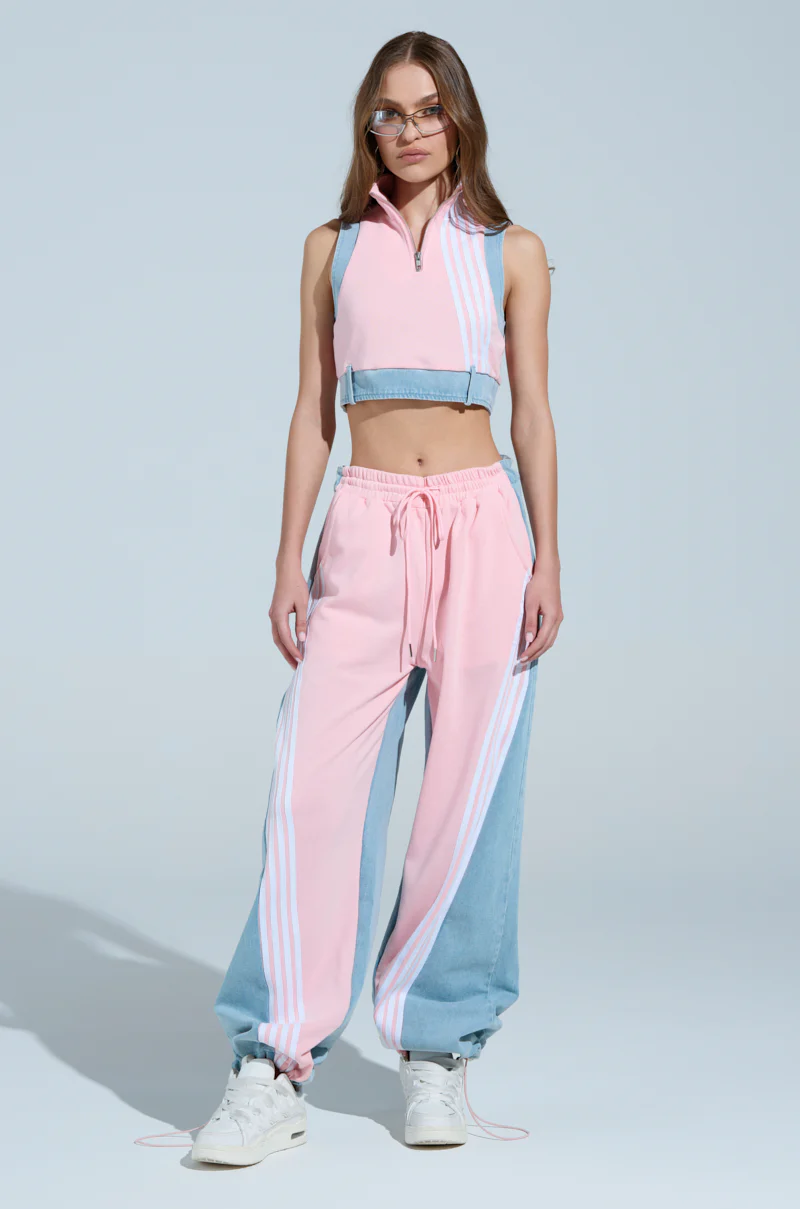 HEADS UP QUARTER ZIP SLEEVELESS SWEATSHIRT IN PINK - Image 8