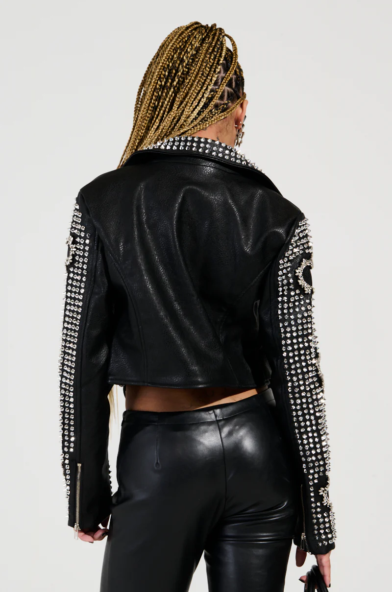 HEARTBREAK PART II EMBELLISHED MOTO IN BLACK - Image 5