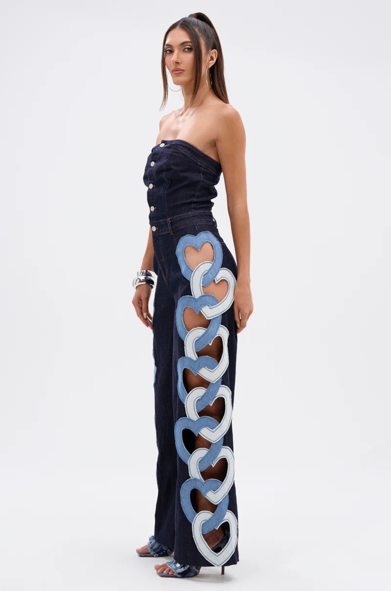 HEART EYES FOR YOU DENIM JUMPSUIT - Image 3