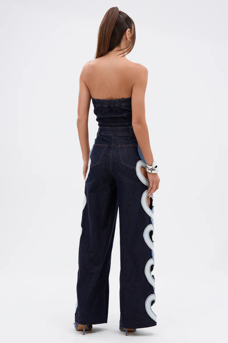 HEART EYES FOR YOU DENIM JUMPSUIT - Image 4