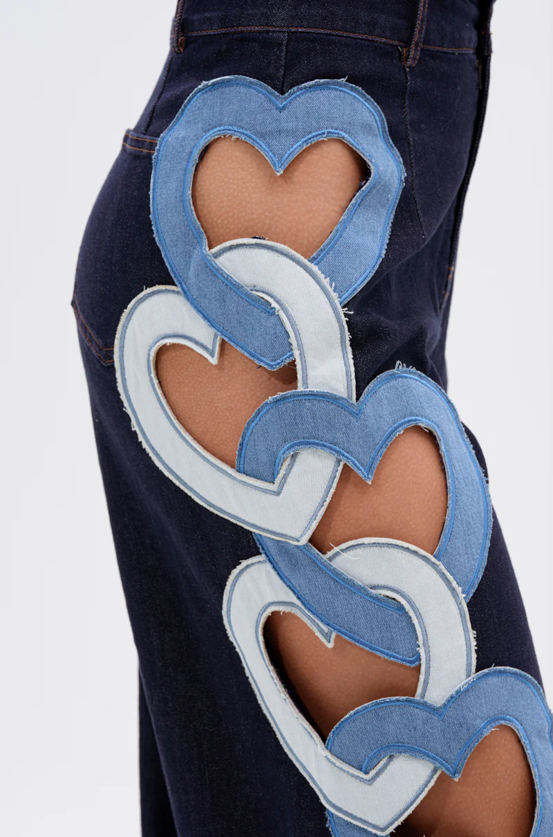 HEART EYES FOR YOU DENIM JUMPSUIT - Image 5