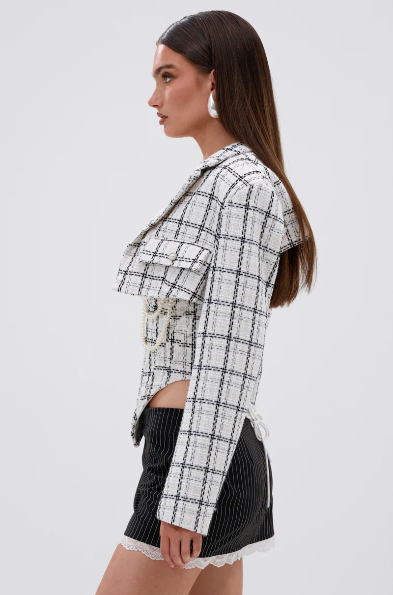 HEAVEN SENT CROPPED TWEED BLAZER - Image 3