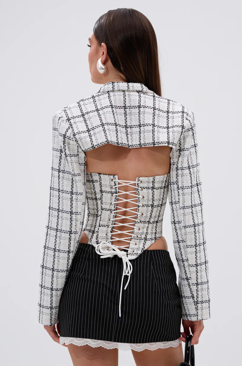 HEAVEN SENT CROPPED TWEED BLAZER - Image 4