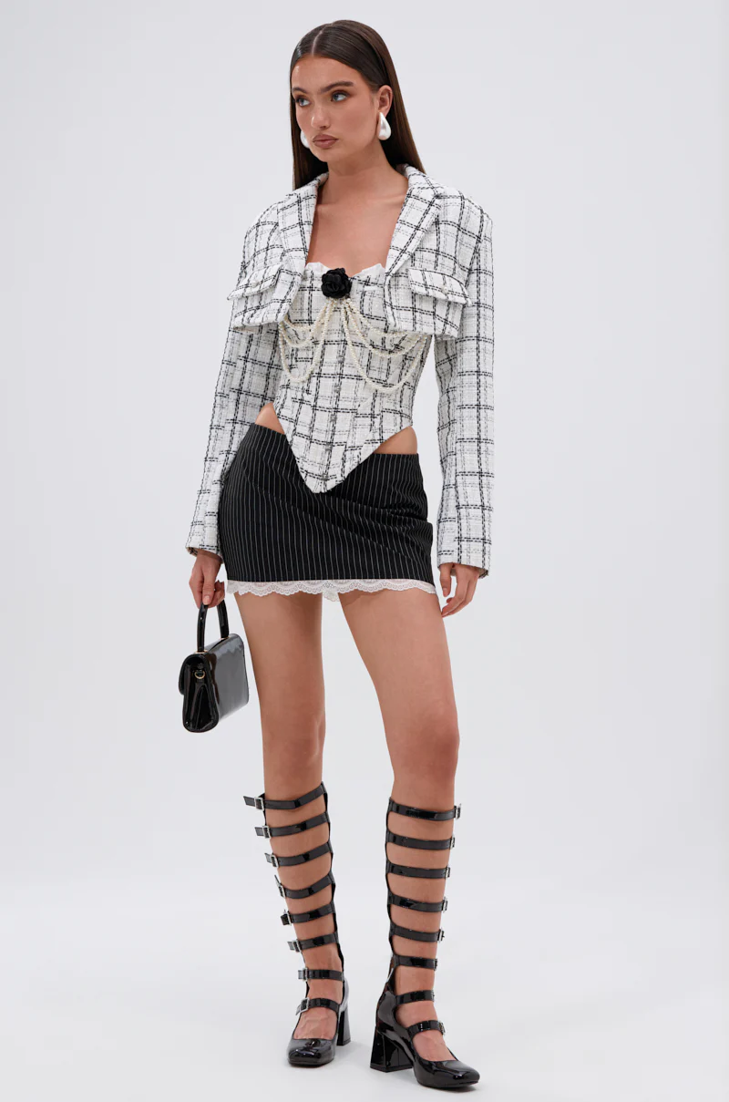 HEAVEN SENT CROPPED TWEED BLAZER - Image 5