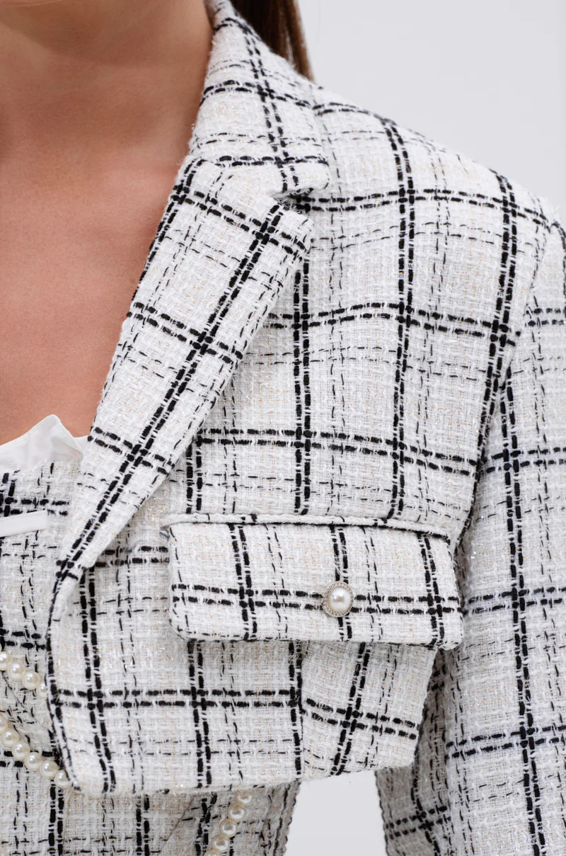 HEAVEN SENT CROPPED TWEED BLAZER - Image 7