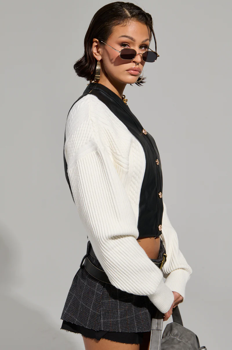 HELLO LOVER BUTTON DOWN CARDIGAN IN CREAM - Image 3