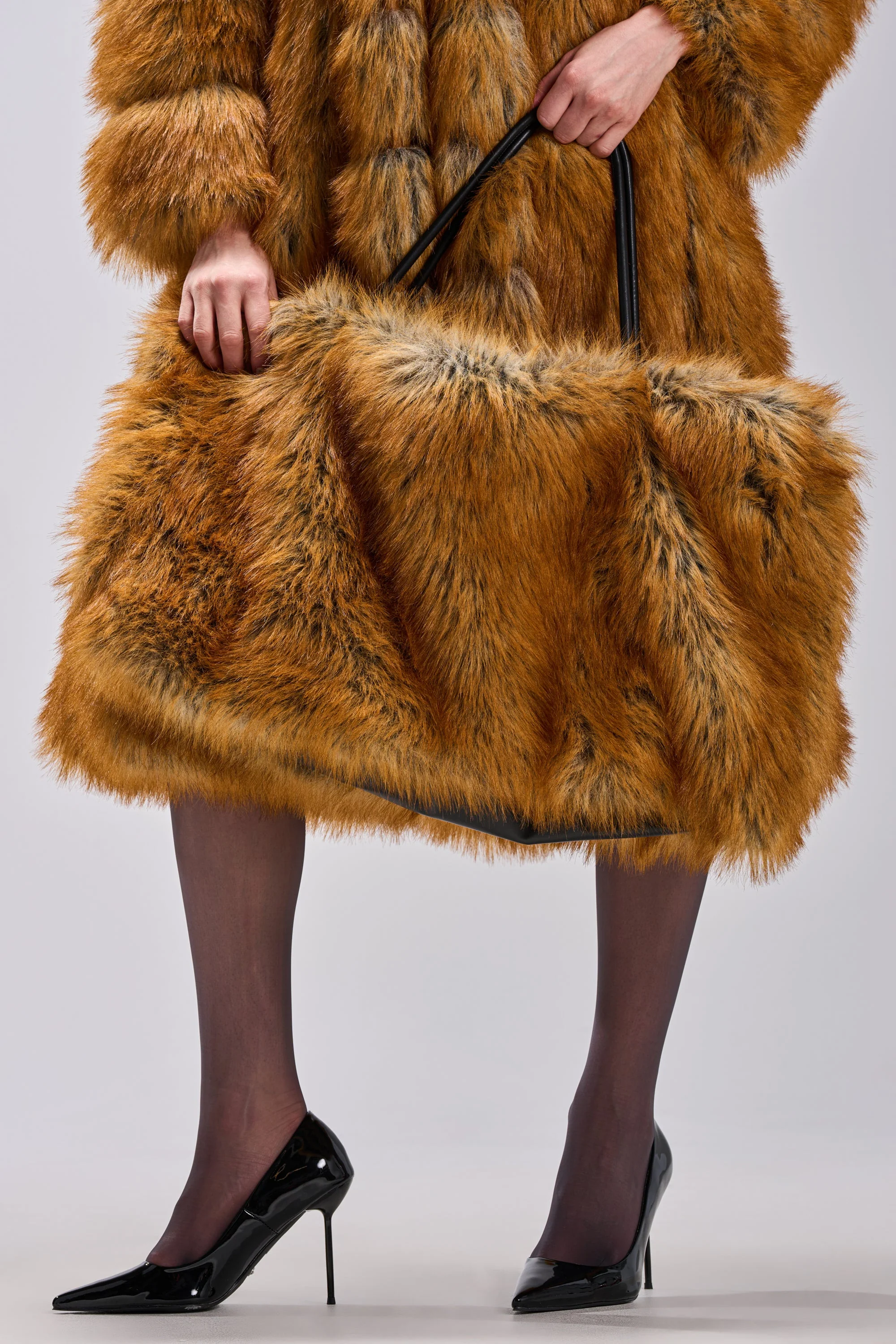 HERE FOR A GOOD TIME FAUX FUR TOTE - Image 2