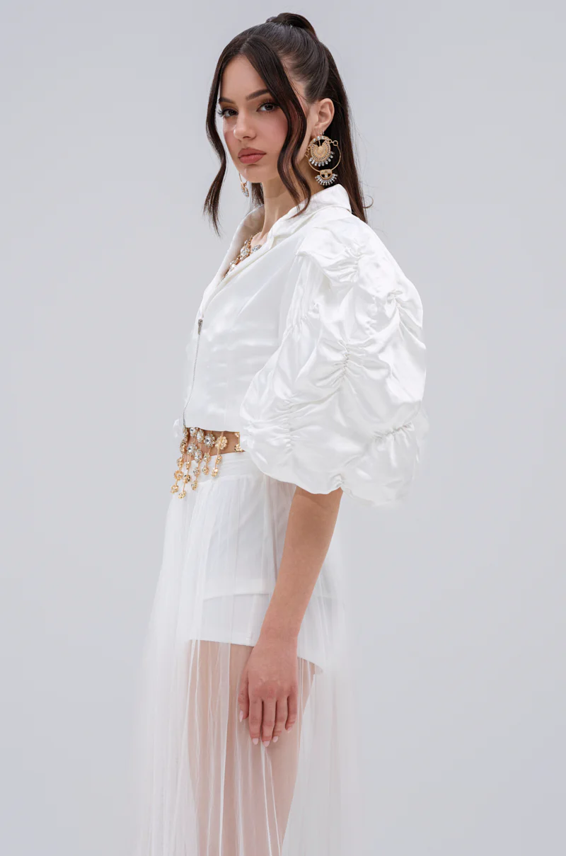 HERE FOR A GOOD TIME RUFFLE SLEEVE BLAZER - Image 6