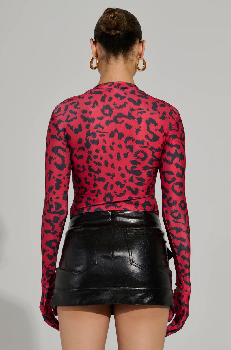 HERE KITTY GLOVED CHEEKY BODYSUIT IN BURGUNDY - Image 4
