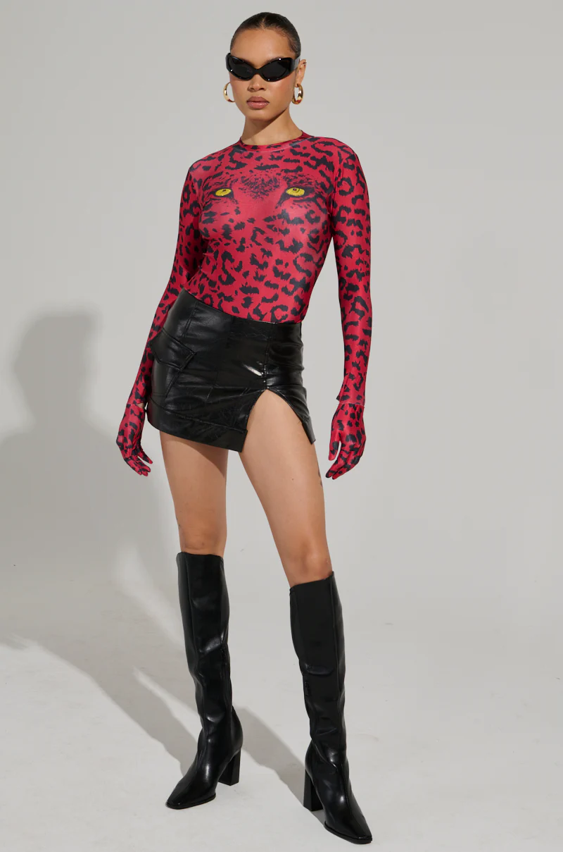 HERE KITTY GLOVED CHEEKY BODYSUIT IN BURGUNDY - Image 6