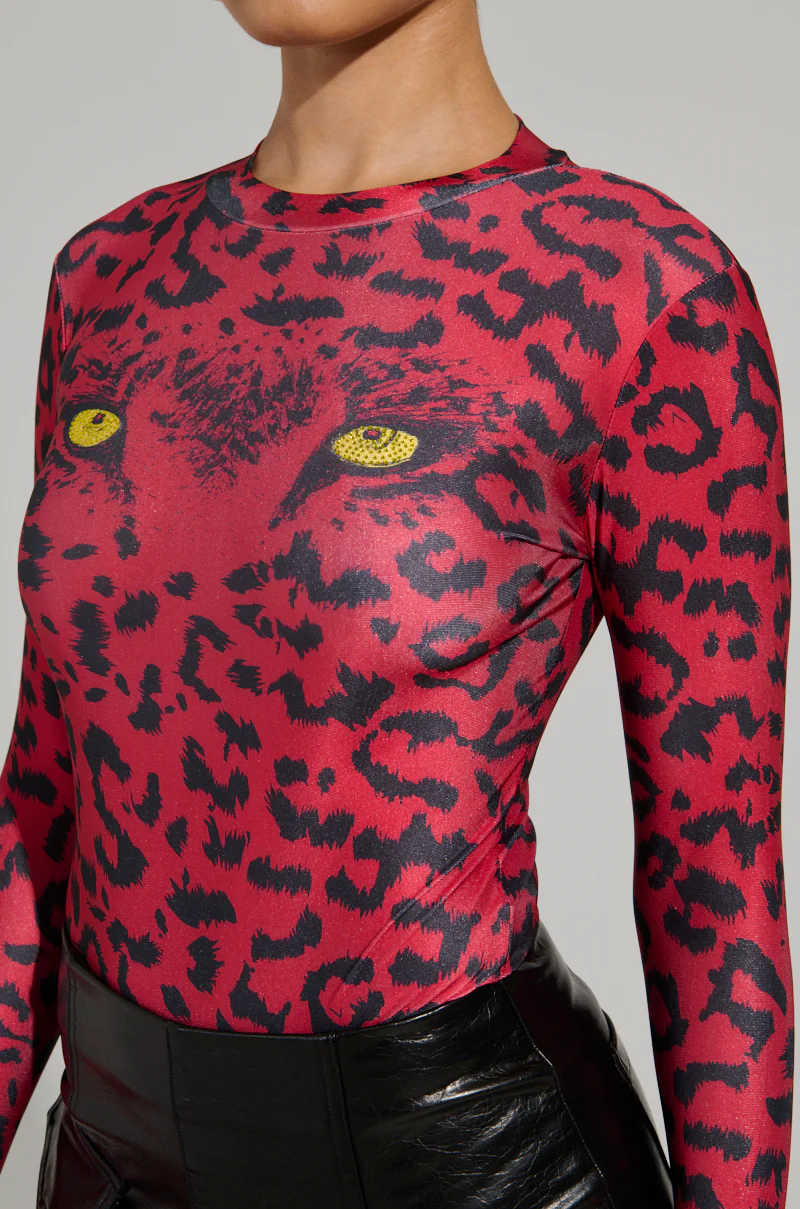 HERE KITTY GLOVED CHEEKY BODYSUIT IN BURGUNDY - Image 7