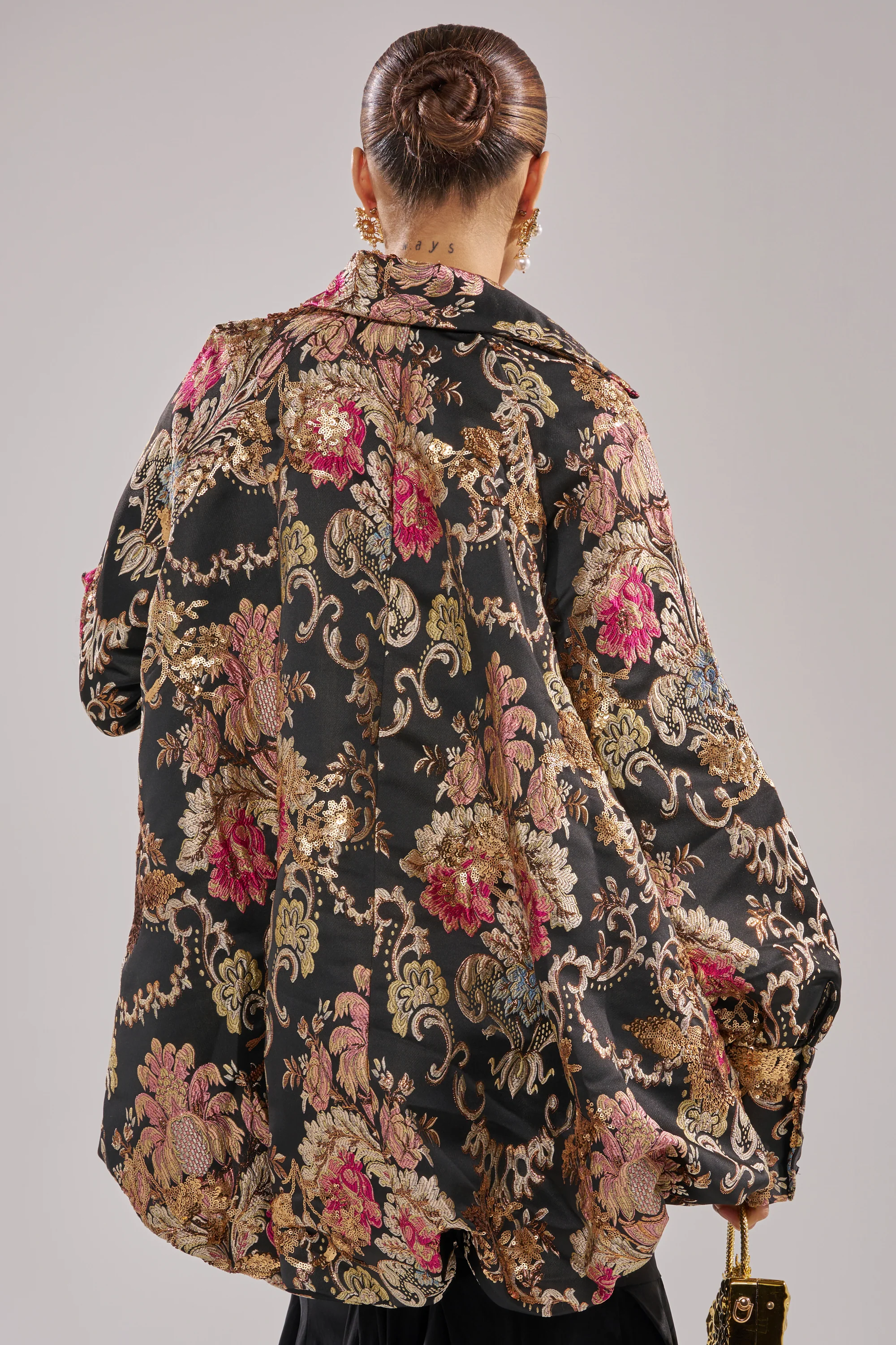 HIGH SOCIETY HIGH LOW BROCADE BLOUSE - Image 4