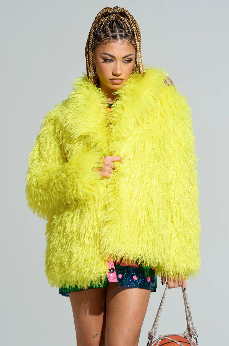 HIGHLIGHT OF YOUR NIGHT FAUX FUR JACKET
