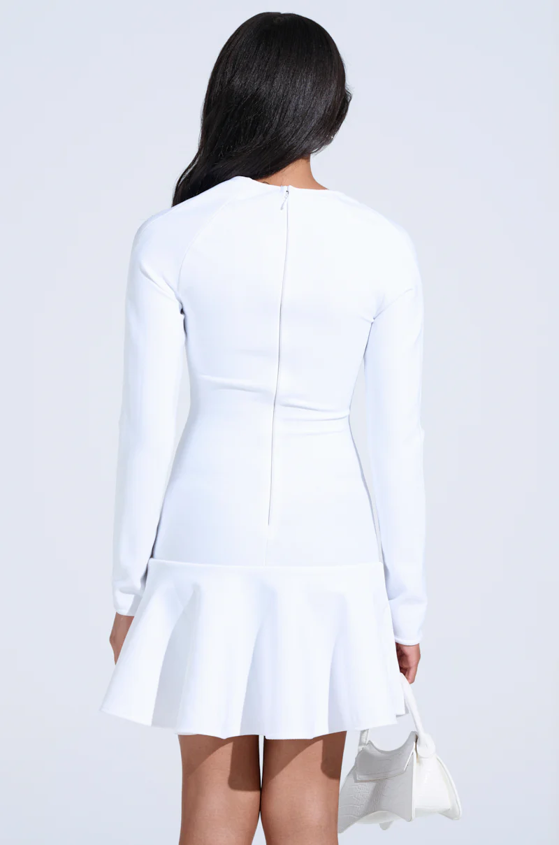 HIGHLY FAVORED BANDAGE MINI DRESS IN WHITE - Image 4