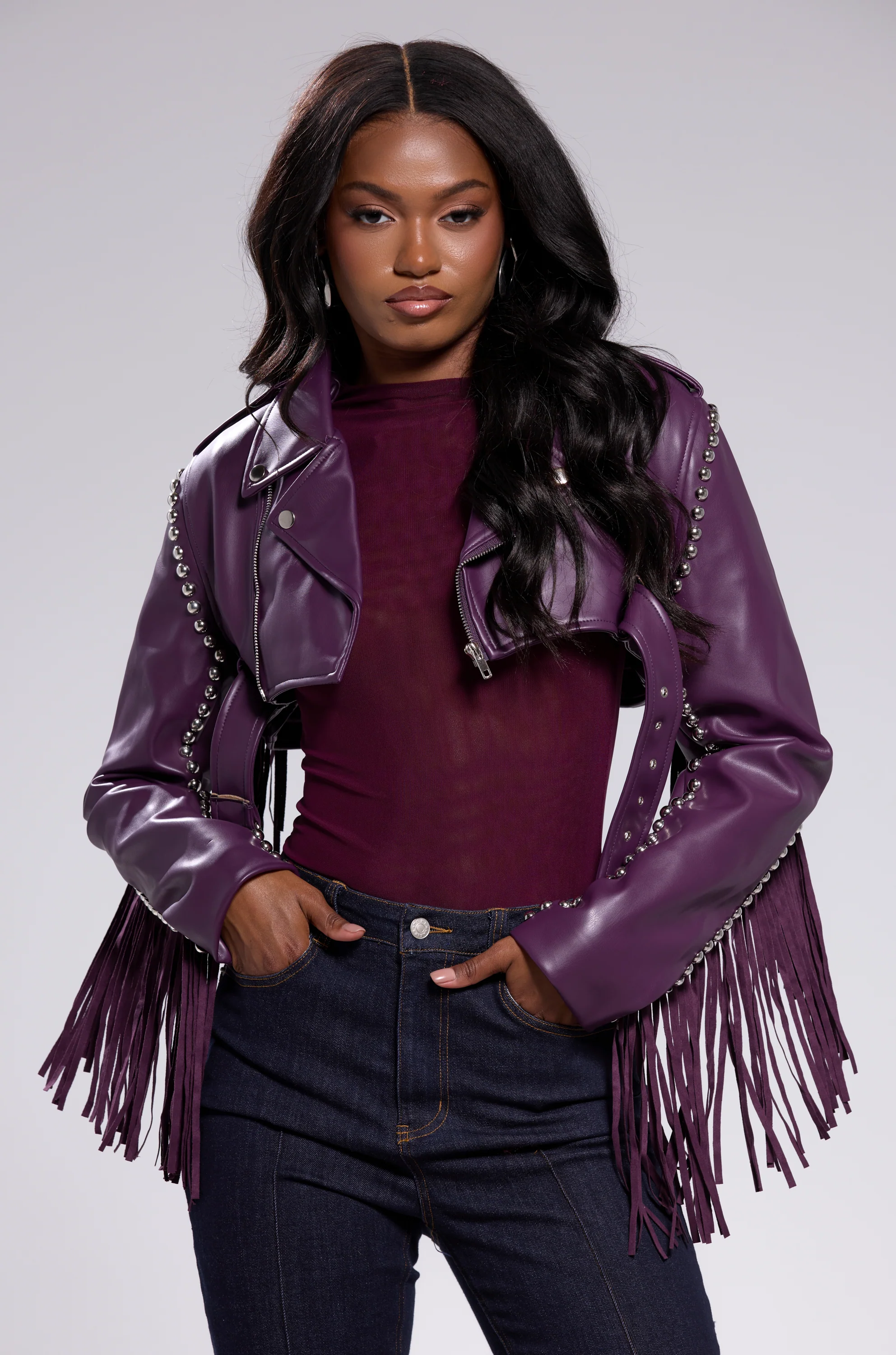 HOLD EM CROPPED FRINGE MOTO - Image 3