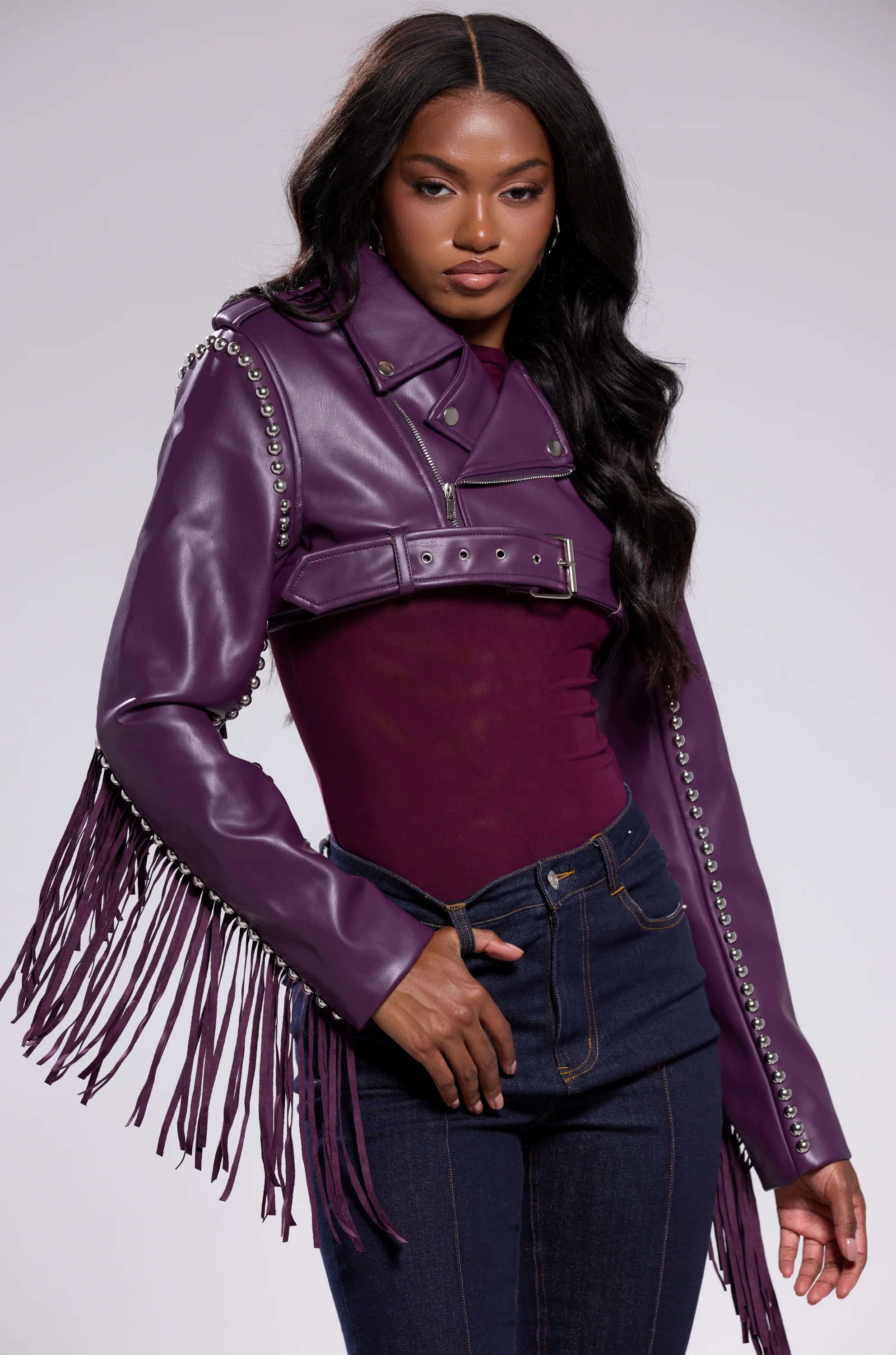 HOLD EM CROPPED FRINGE MOTO - Image 5