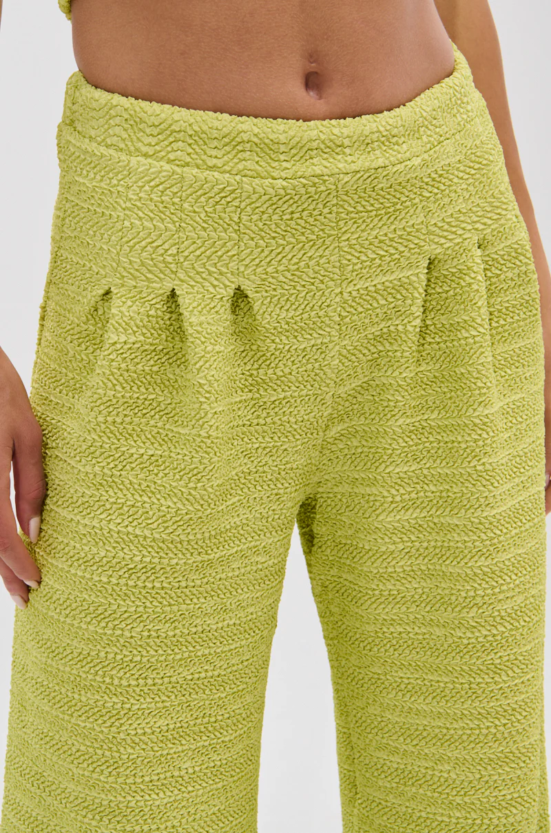 HOLLYWOOD SLINKY TEXTURED PALAZZO PANT IN GREEN - Image 8