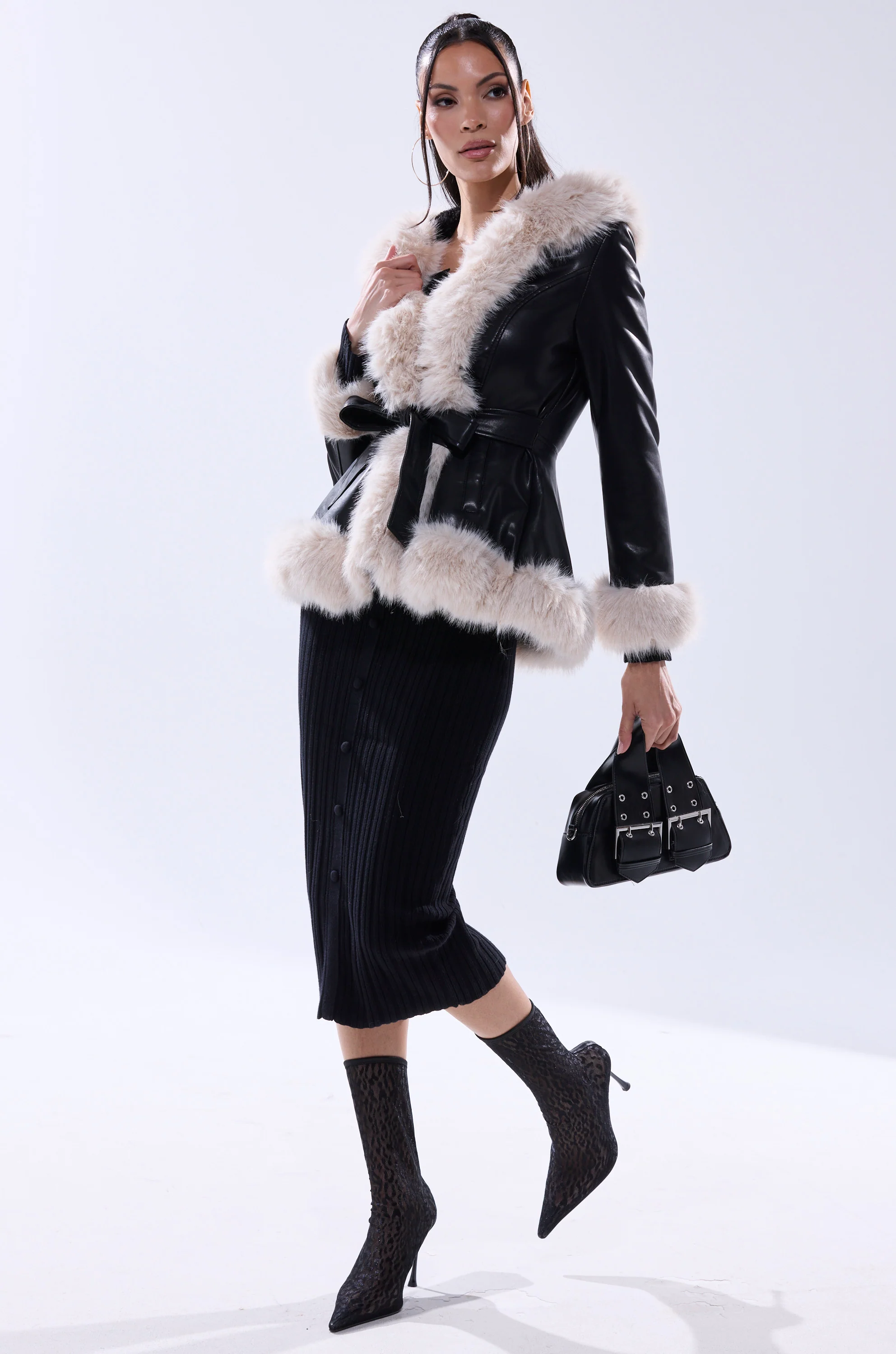 HOODED KENZY FUR TRIM MOTO - Image 10