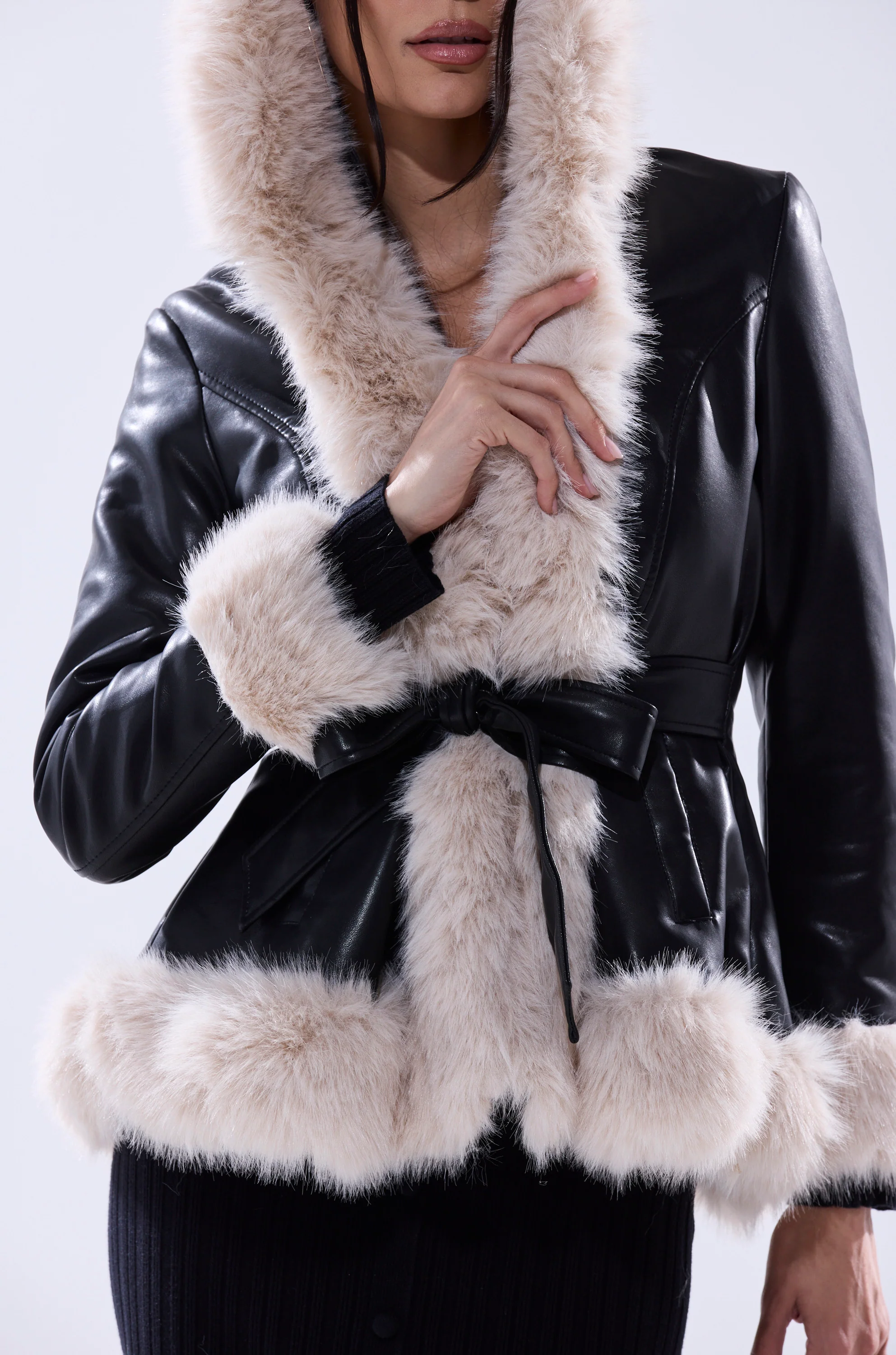 HOODED KENZY FUR TRIM MOTO - Image 13