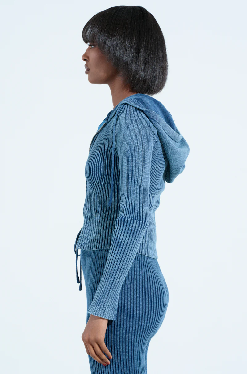 HOT GIRL ZIP UP SWEATSHIRT IN NAVY - Image 2