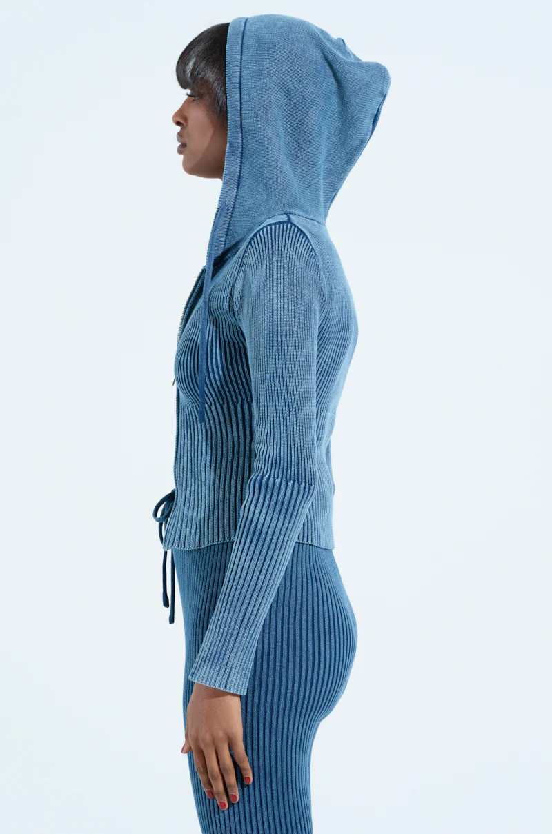 HOT GIRL ZIP UP SWEATSHIRT IN NAVY - Image 3