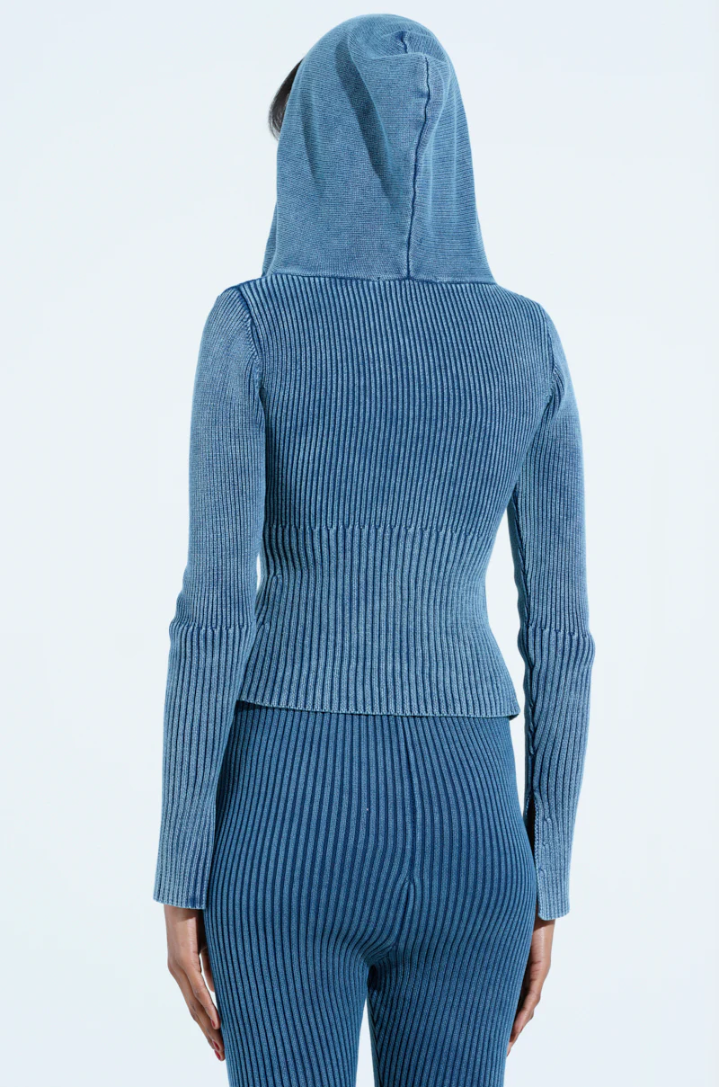 HOT GIRL ZIP UP SWEATSHIRT IN NAVY - Image 4