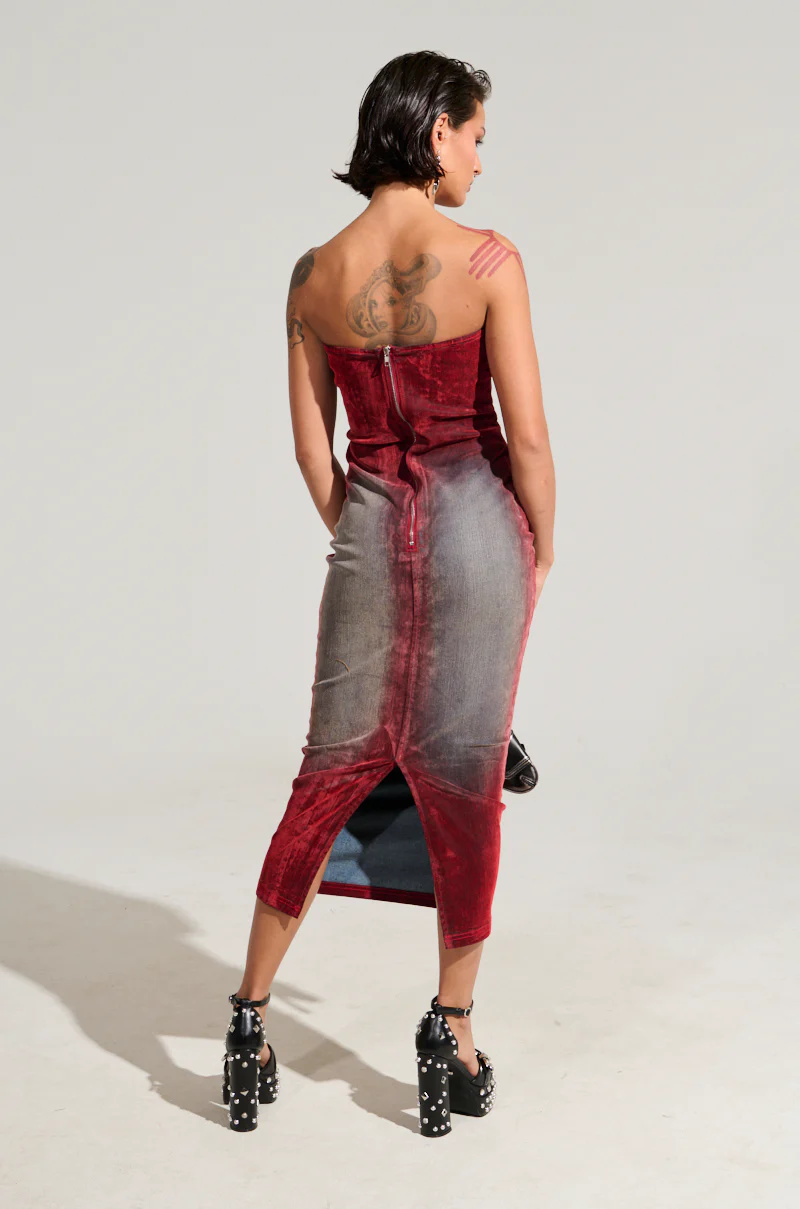 HOT STUFF DENIM MIDI DRESS - Image 5
