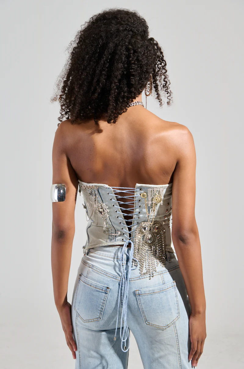 HOUDINI EMBELLISHED DENIM CORSET - Image 6