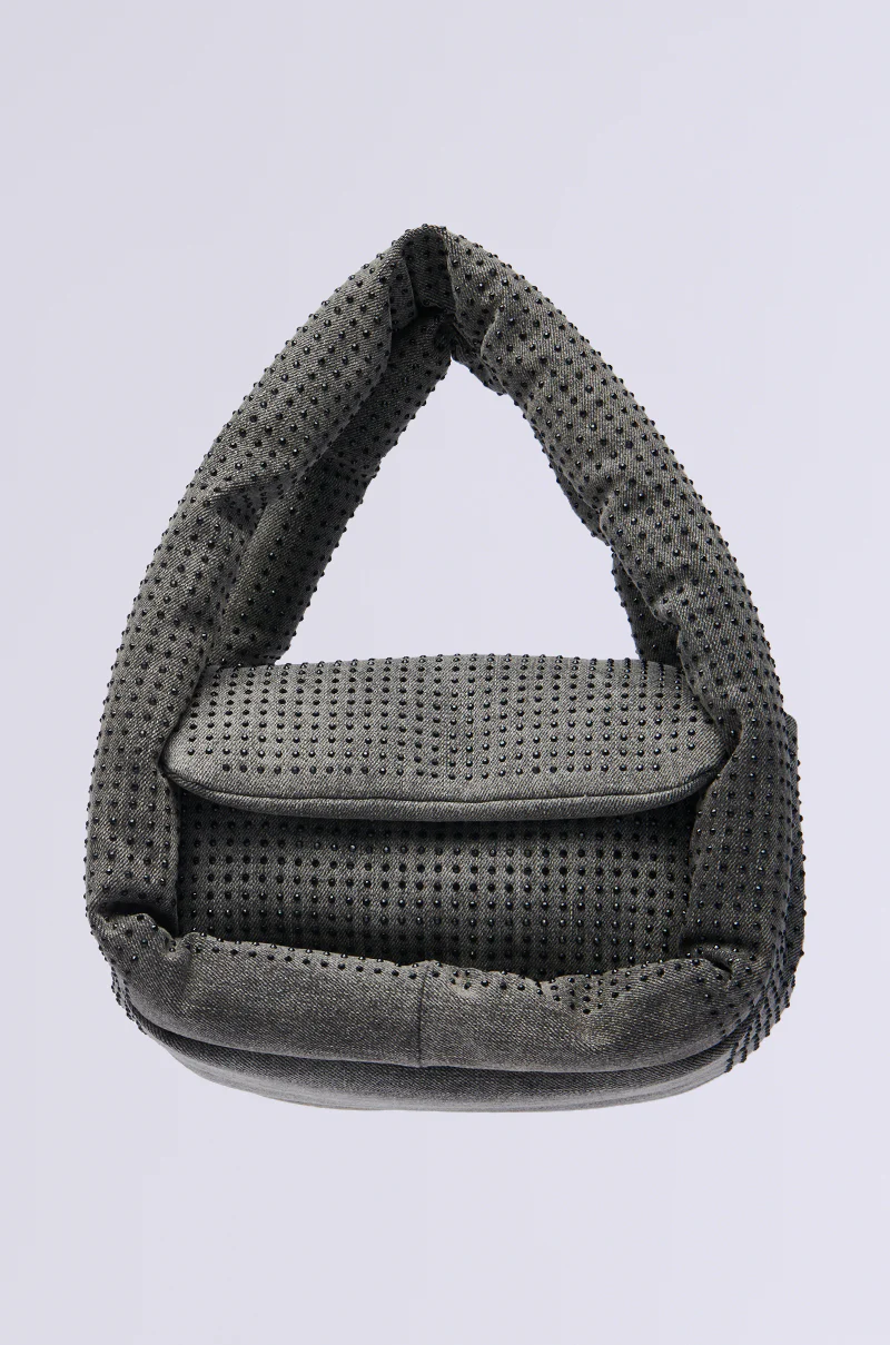 HOUDINI RHINESTONE PUFFER PURSE