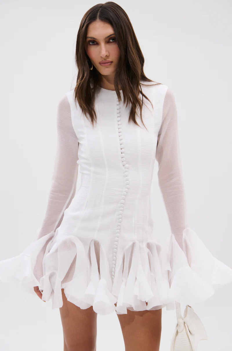 HOURS IN SILENCE RUFFLED MINI DRESS - Image 2