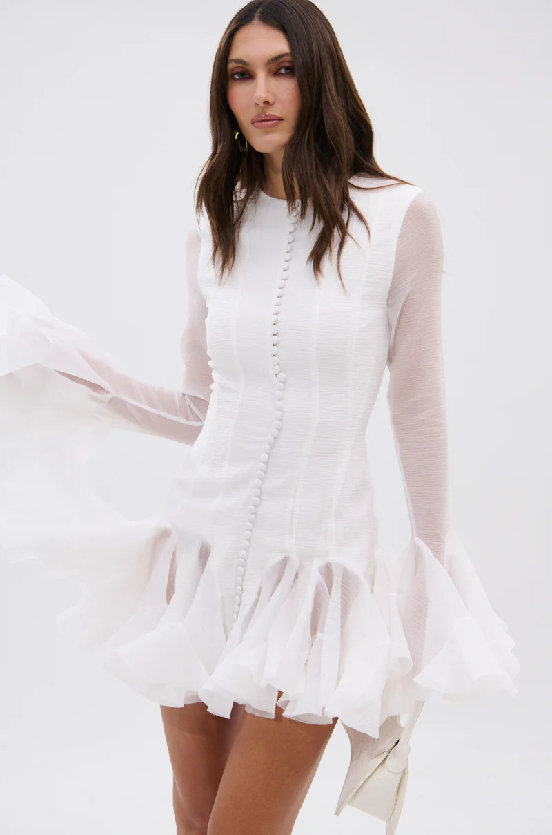 HOURS IN SILENCE RUFFLED MINI DRESS - Image 3