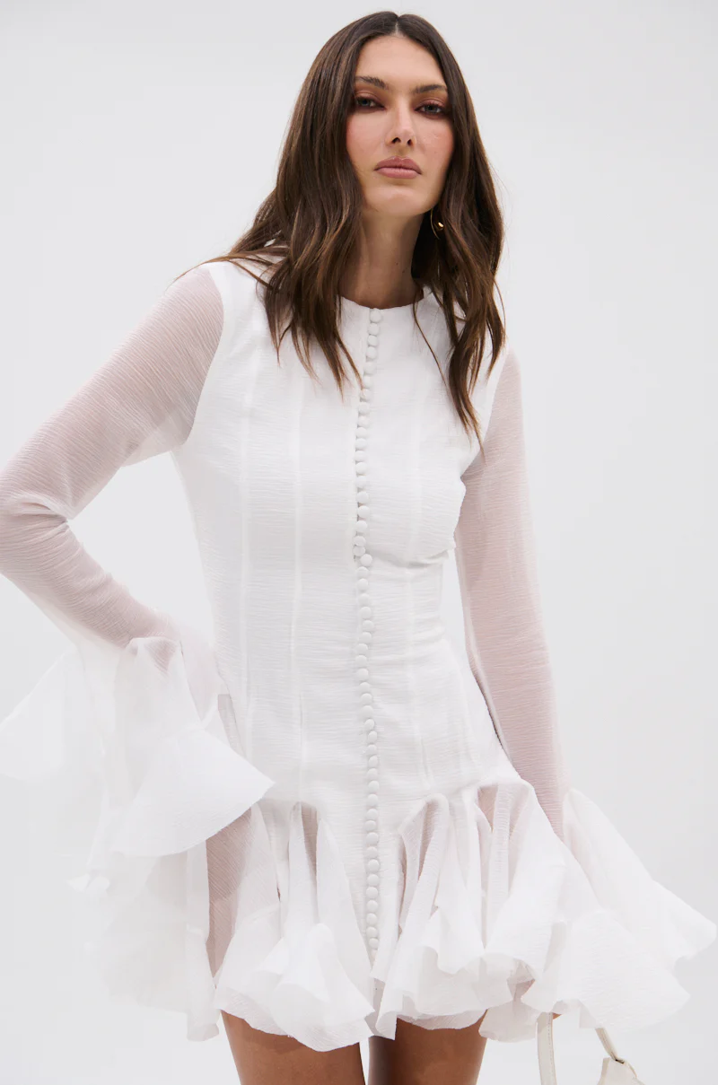 HOURS IN SILENCE RUFFLED MINI DRESS - Image 4