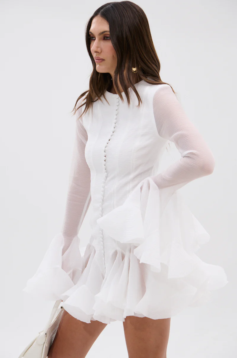 HOURS IN SILENCE RUFFLED MINI DRESS - Image 5