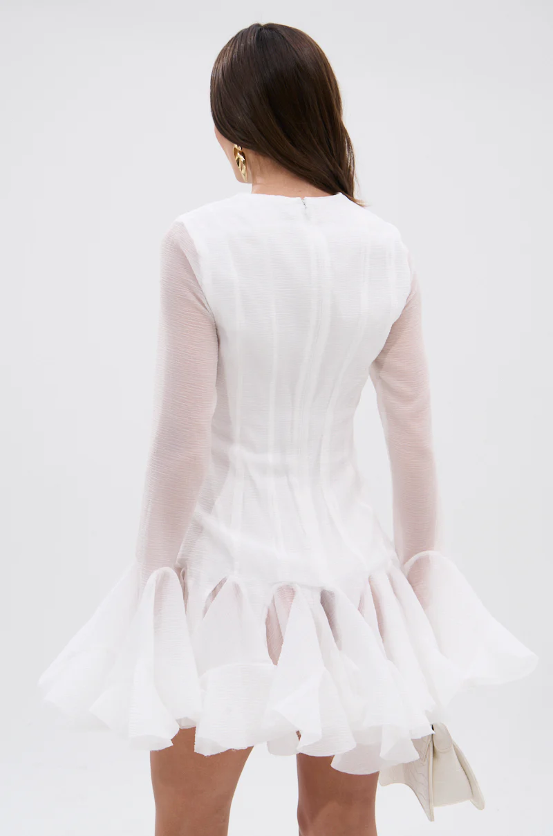 HOURS IN SILENCE RUFFLED MINI DRESS - Image 6