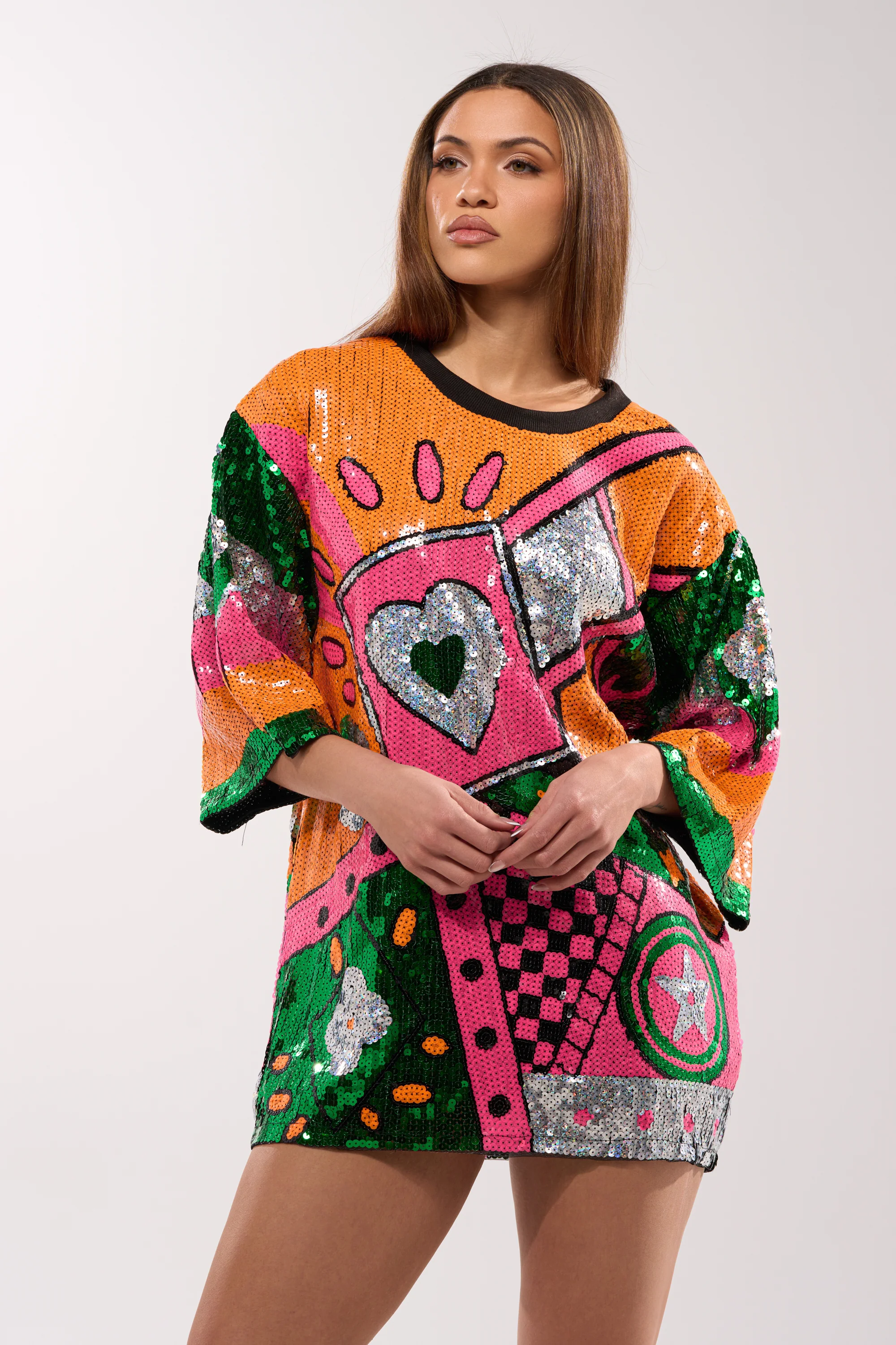 HOUSE OF HEARTS SEQUIN TSHIRT DRESS - Image 2