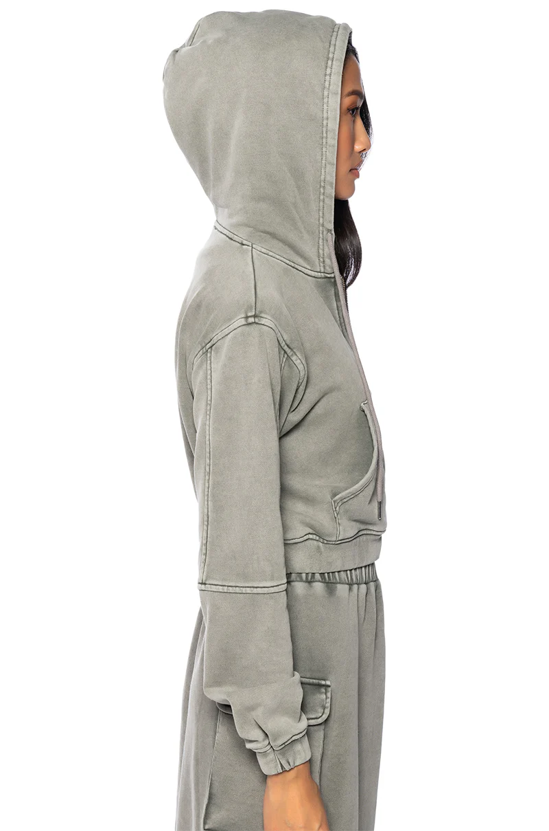 HURRICANE CROPPED ZIP UP HOODIE - Image 5