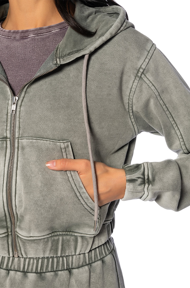 HURRICANE CROPPED ZIP UP HOODIE - Image 7