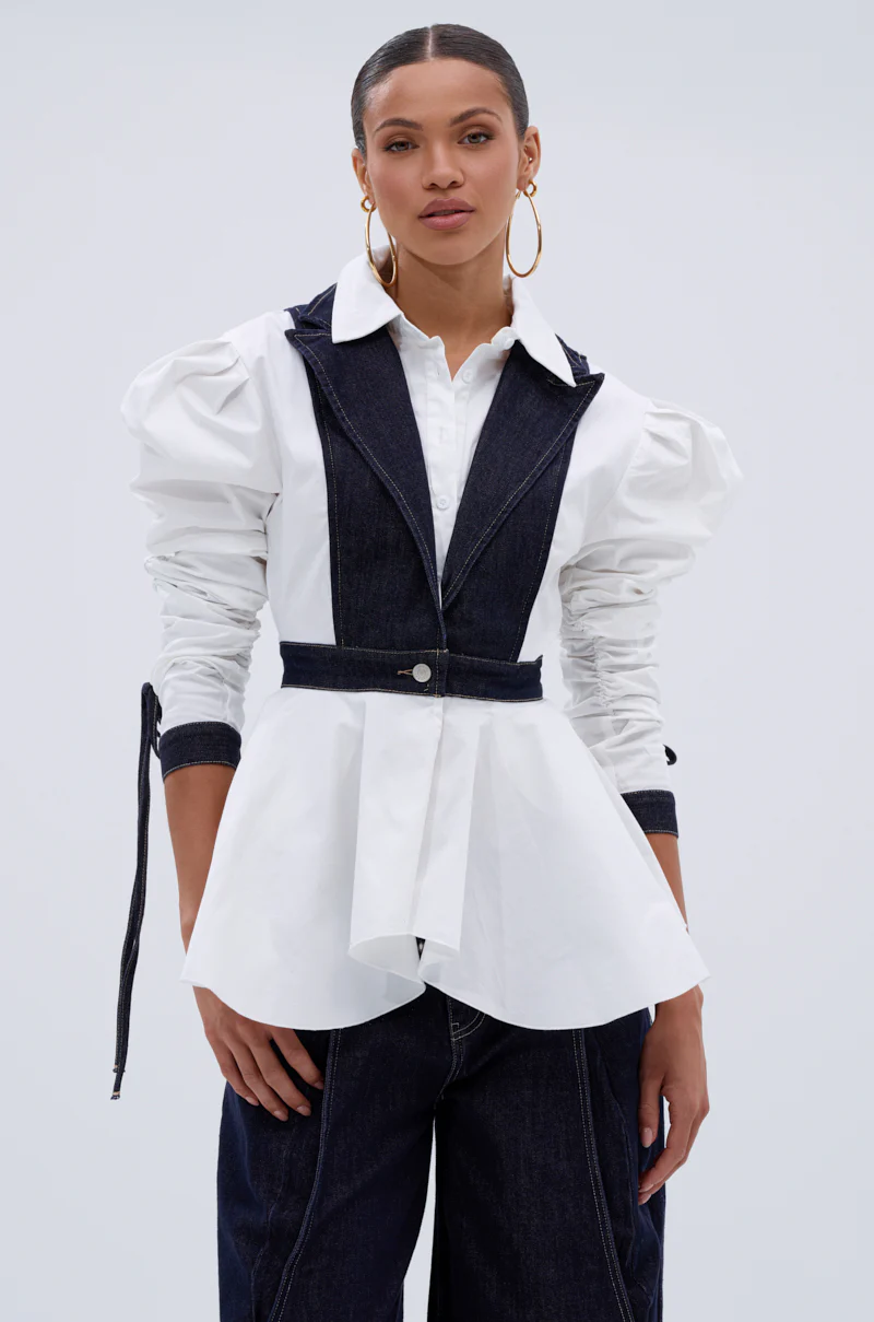 I ADORE YOU BUTTON DOWN BLOUSE