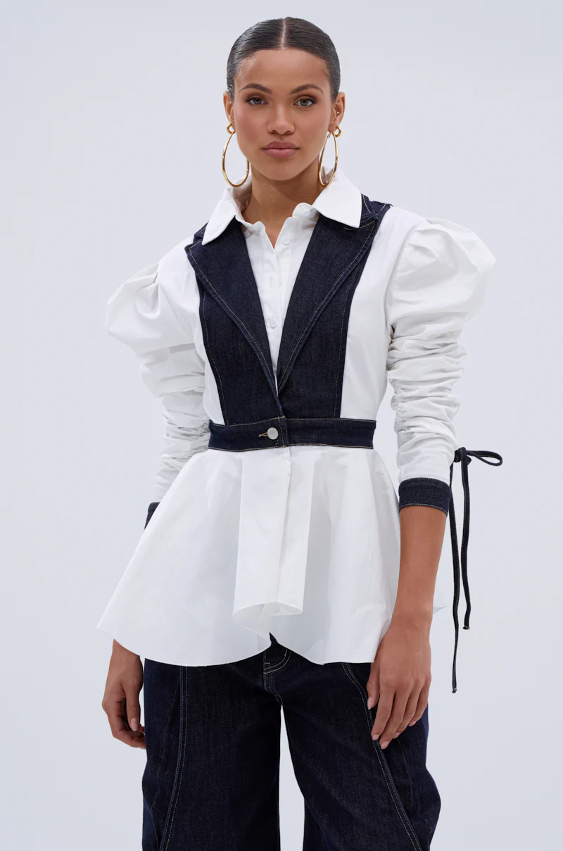 I ADORE YOU BUTTON DOWN BLOUSE - Image 2