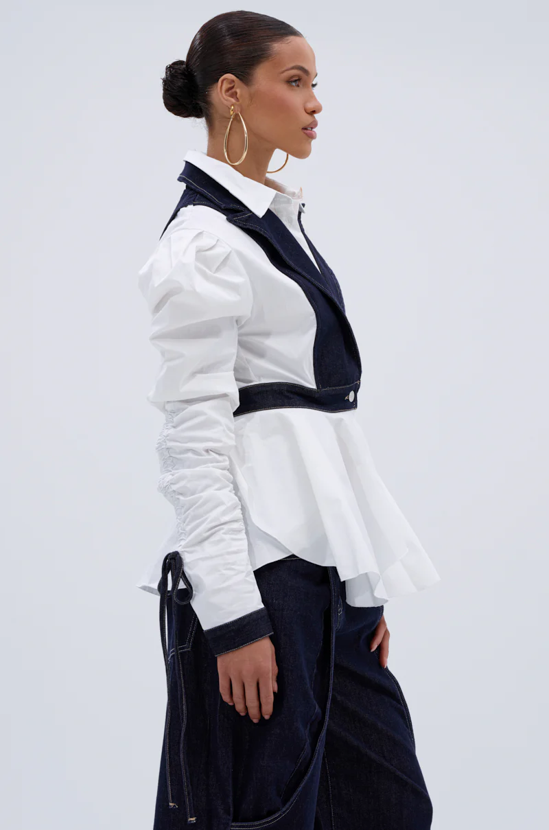 I ADORE YOU BUTTON DOWN BLOUSE - Image 4