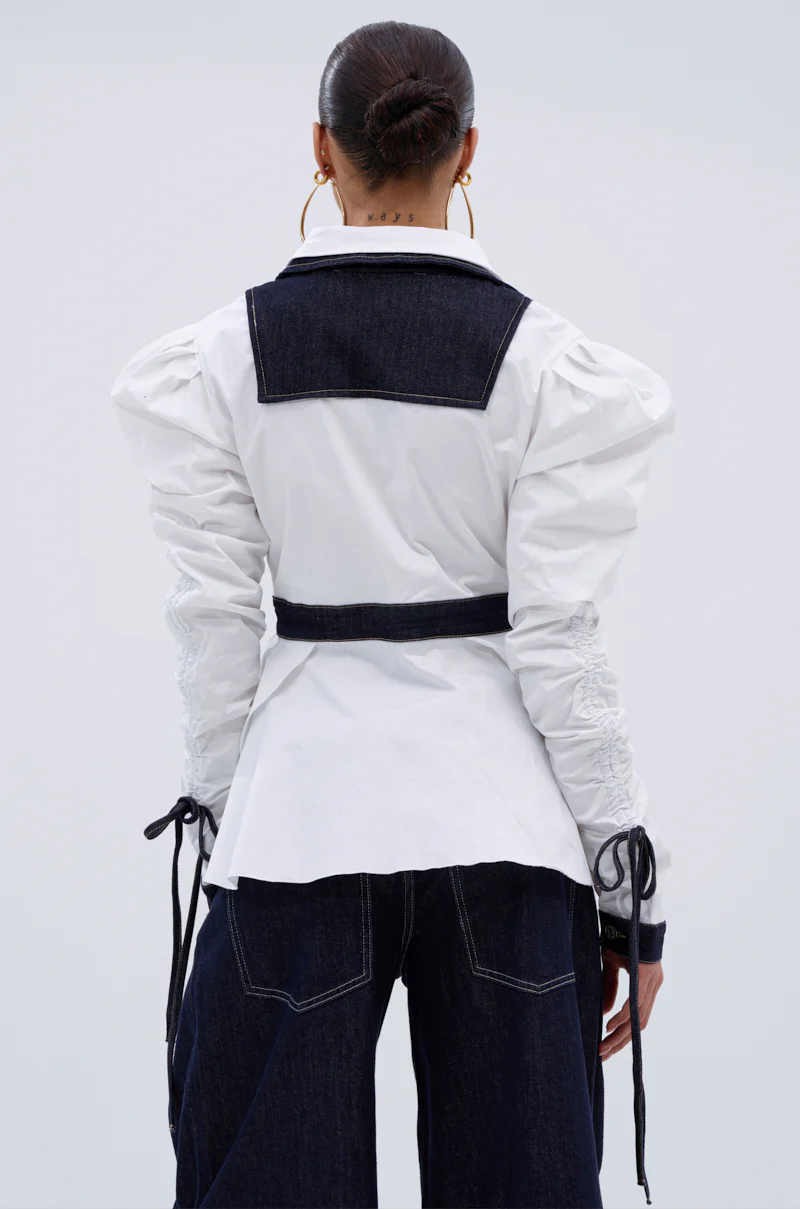 I ADORE YOU BUTTON DOWN BLOUSE - Image 5