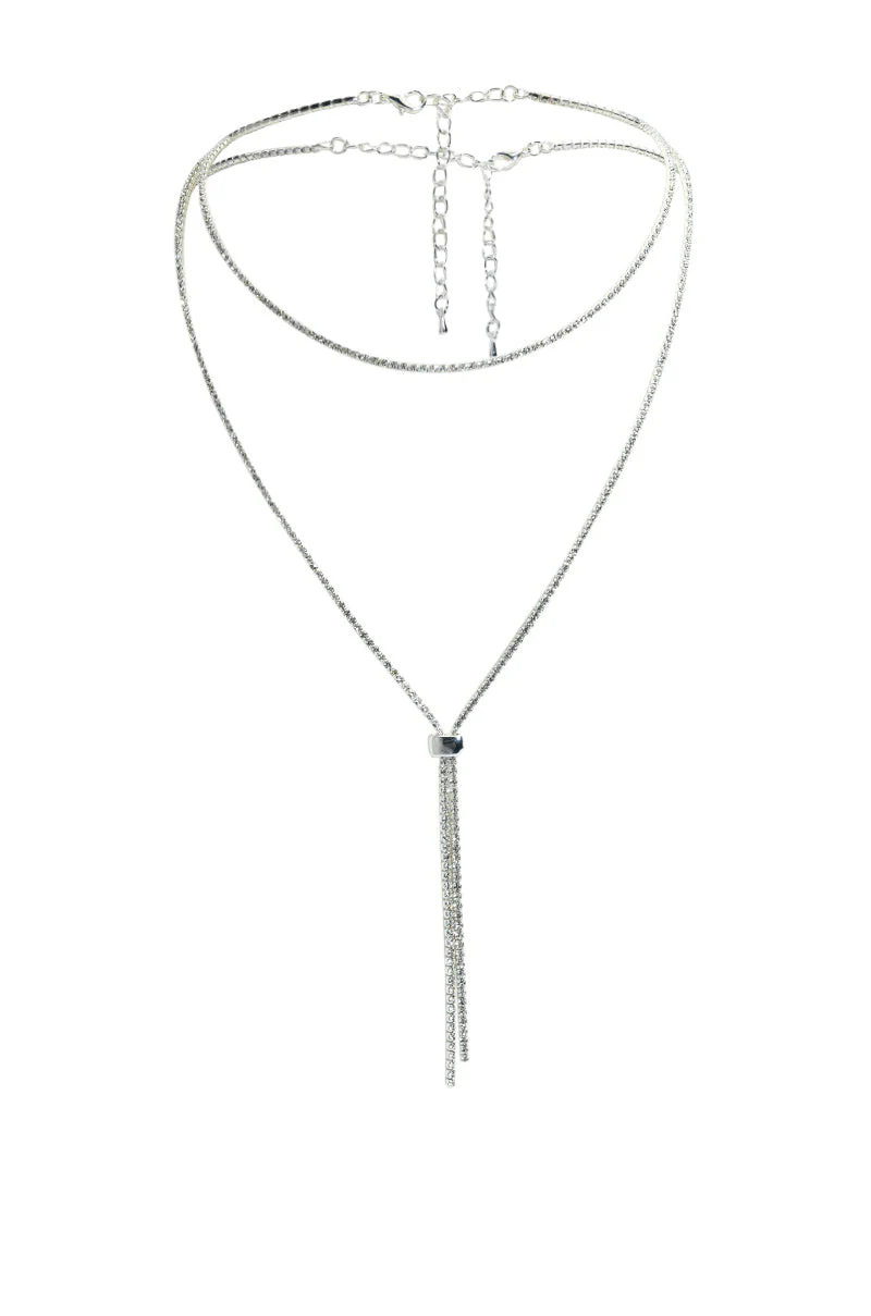 I AM EVERYTHING SLIDE LONG NECKLACE IN SILVER - Image 2