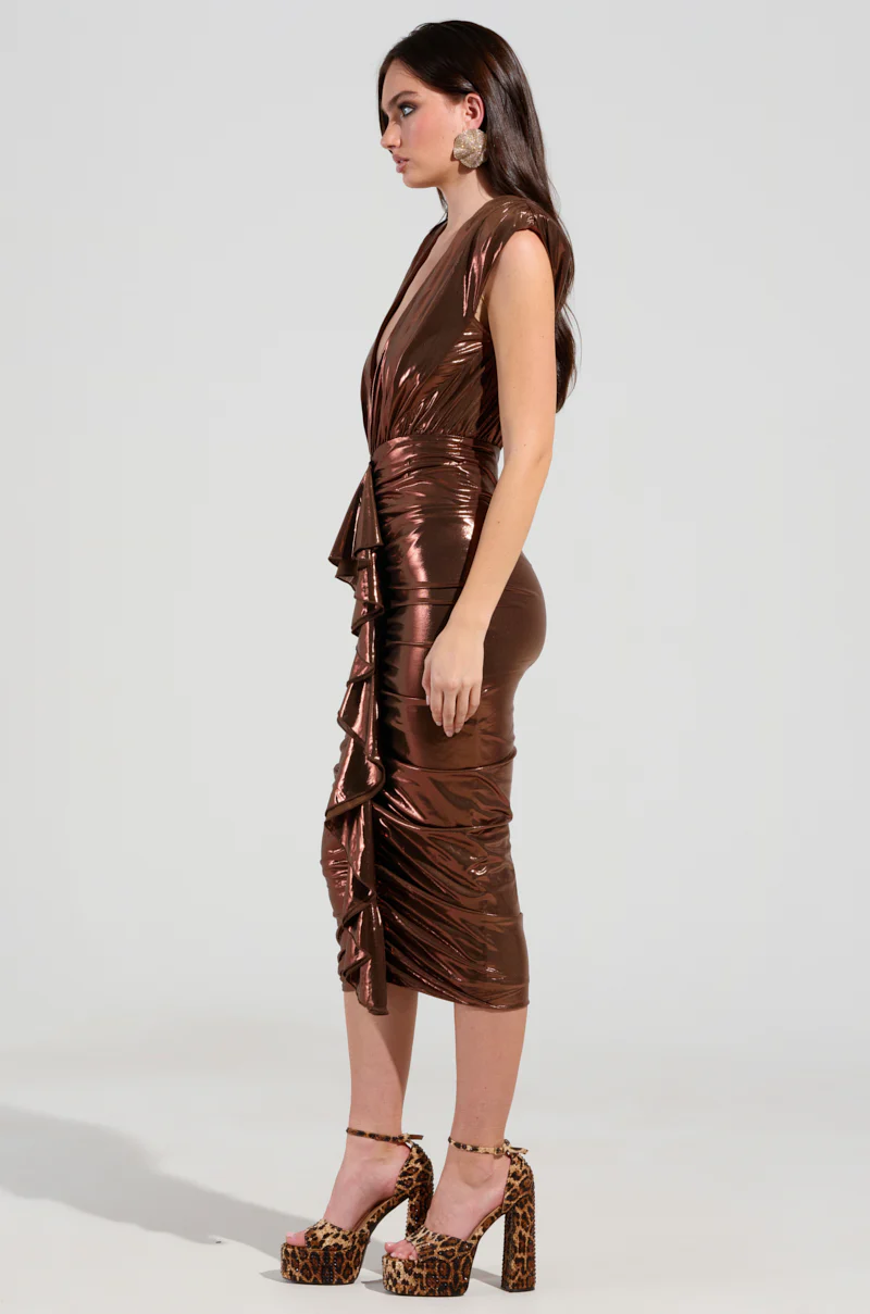 I DO WHAT I WANT METALLIC MIDI DRESS - Image 3