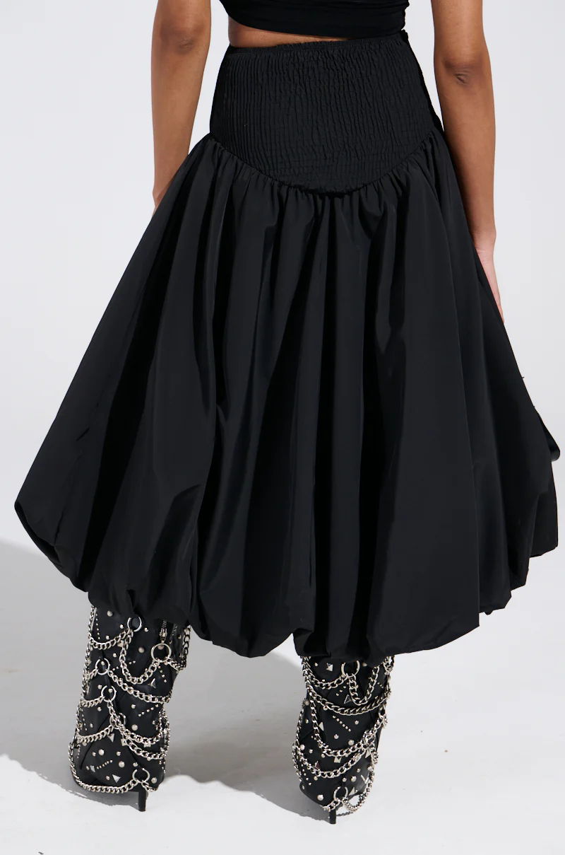 I FOUND YOU DROP WAIST MIDI SKIRT IN BLACK - Image 5