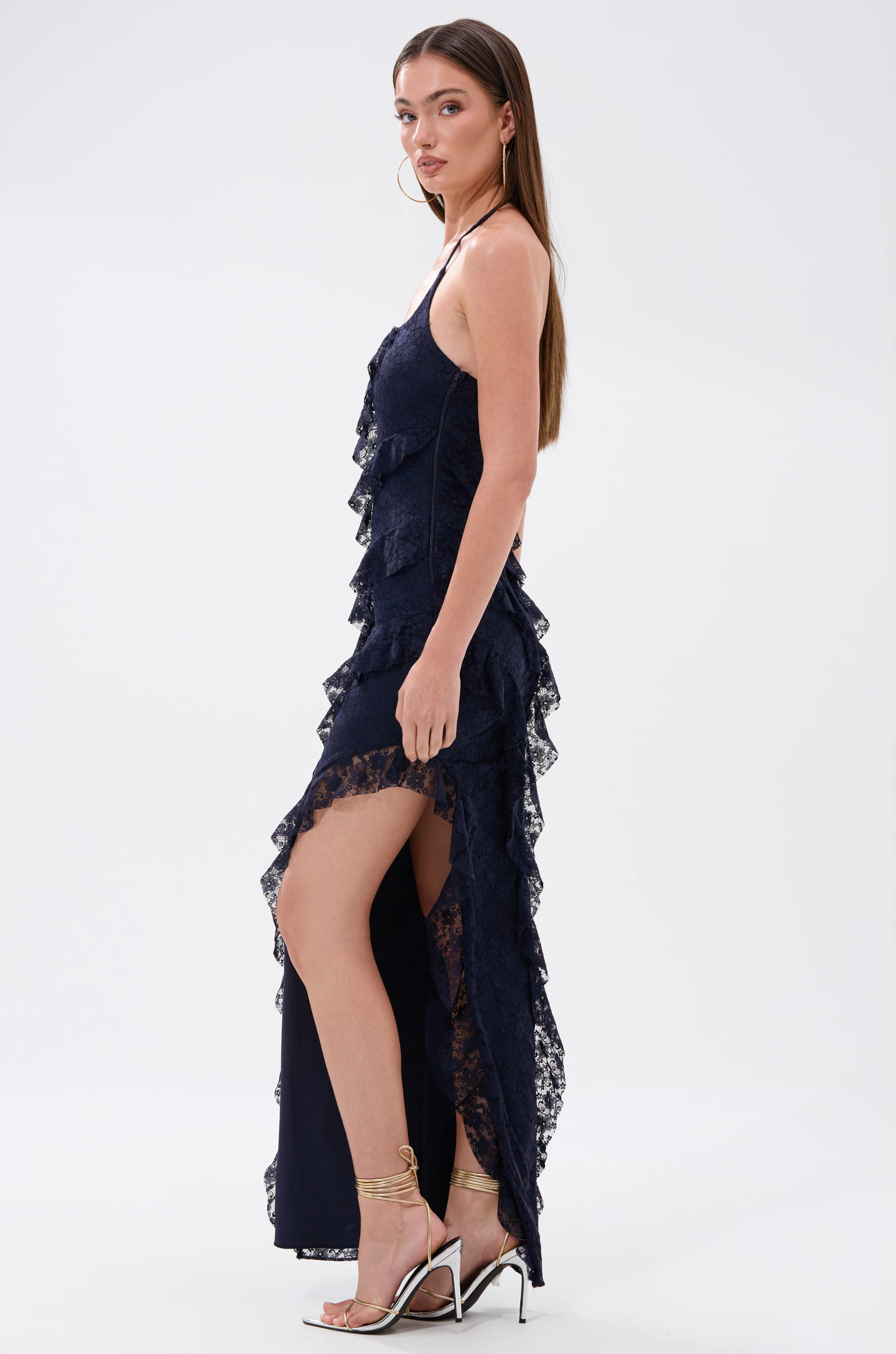 I GOT IT ALL LACE MIDI DRESS IN NAVY - Image 3