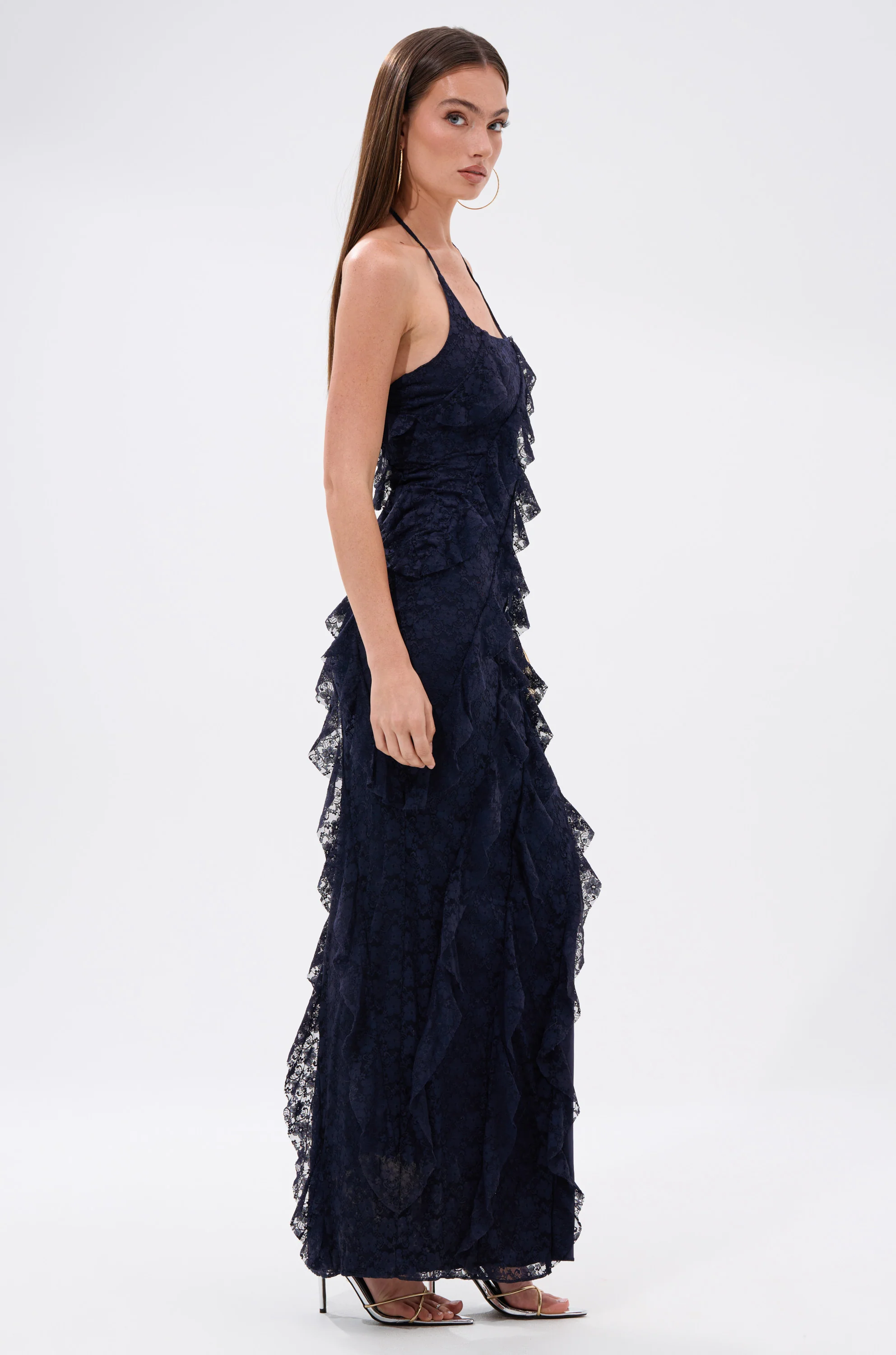 I GOT IT ALL LACE MIDI DRESS IN NAVY - Image 4