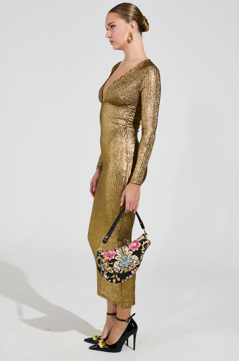 I GOT WHAT YOU LIKE METALLIC MAXI DRESS - Image 4